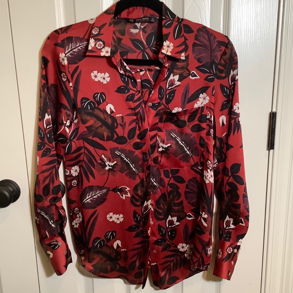 80s esthetic blouse - ZARA